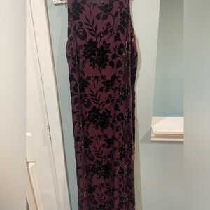 INC velvet burgundy long special occasion dress